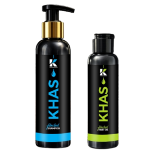 khas Hair care Combo set – Herbal Hair Oil + Anti-Hair Fall Shampoo (Value Pack)